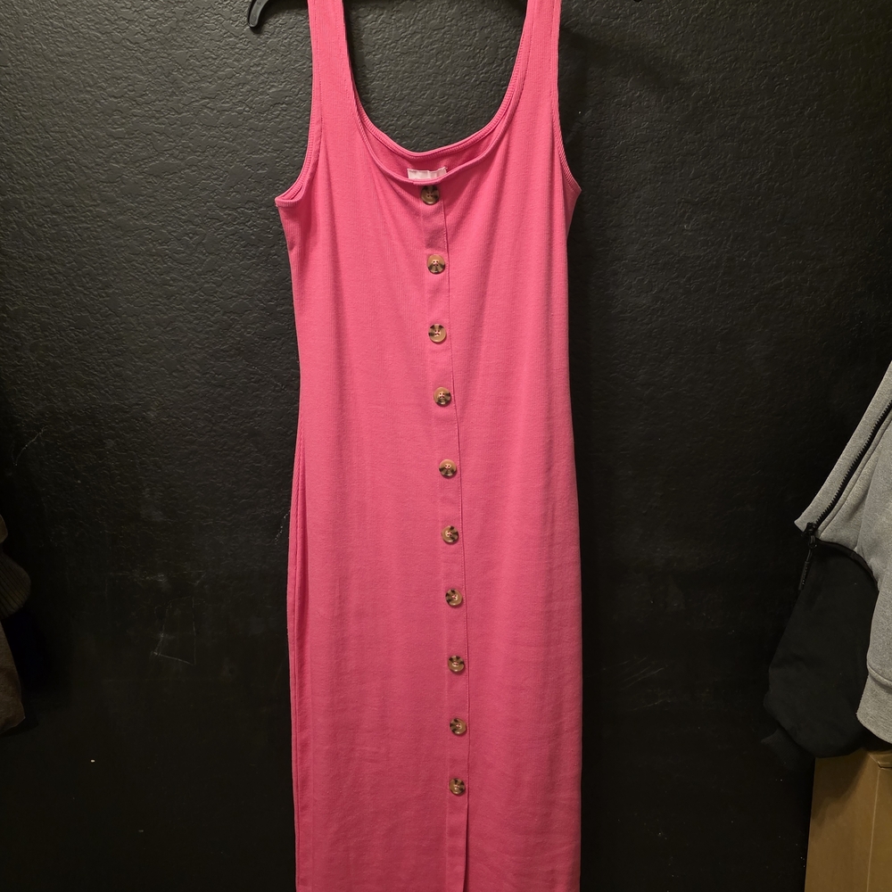 Every Hot Pink Button-Front Maxi Dress